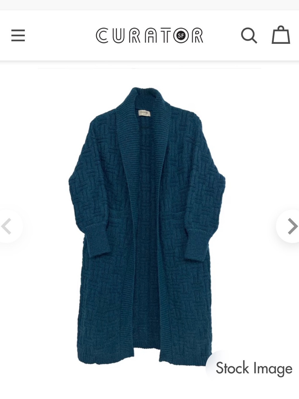 Curator SF Valentina Sweater Coat in teal, size medium/large - Picture 4 of 5
